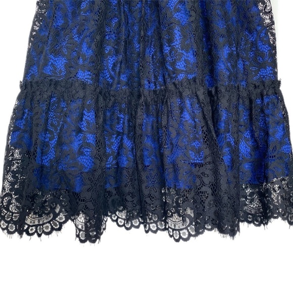 NWT Anthropologie Moulinette Soeurs Sapphire Blue Lace Cocktail Dress Women 6 - Picture 4 of 13
